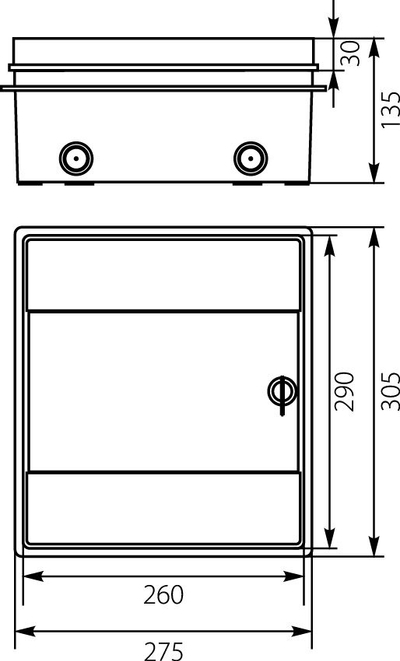 Kuti shpërndarëse hermetike Elektro-Plast RHp-8, 1 x 8 module, IP65, gri