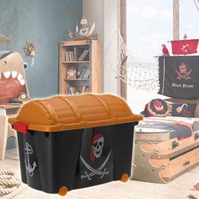 Kuti lodrash Pirate Kids Treasure, 57L, plastikë, portokalli