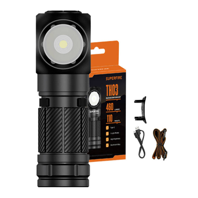 Elektrik dore multifunksional Superfire TH03, 460 lumen, USB C, i zi