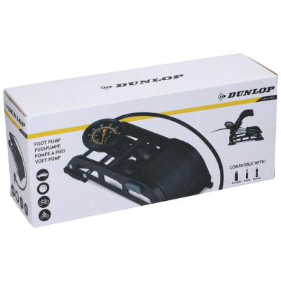 Pompe me pedale Dunlop Nona 2, dy cilindër, me manometër 160 PSI, e zezë