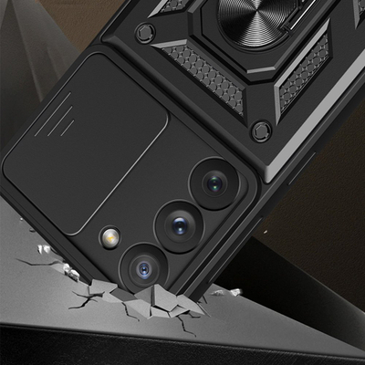 Kapak telefoni Camshield për Samsung Galaxy A34 5G, Hybrid Armor, me unazë magnetike, blu