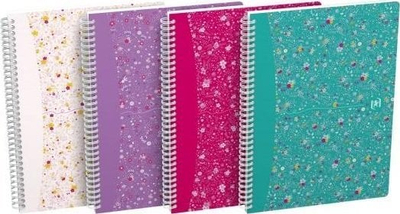 Set fletore me spirale Oxford B5 Floral Grid, 60 fletë, 5 copë