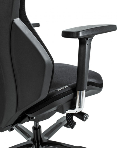 Karrige gaming Quersus ICOS 1.1, me mbështetëse ergonomike, krahë 4D, e zezë