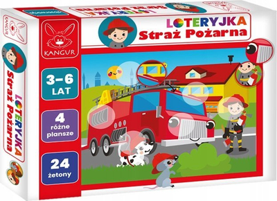 Loja edukative Kangaroo Lottery Game Fire Department, 24 pulla, për fëmijë 3+