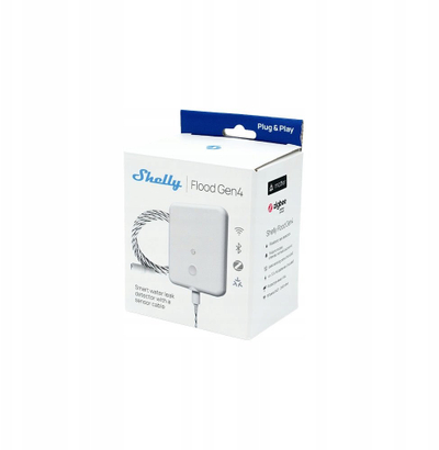 Детектор за вода Shelly Flood Gen4, WiFi Zigbee Bluetooth, бел