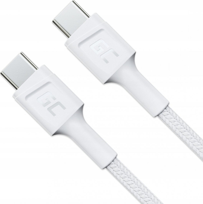 Kабел за полнење GC PowerStream USB C во USB C, 1.2m, 60W Power Delivery, бел најлон