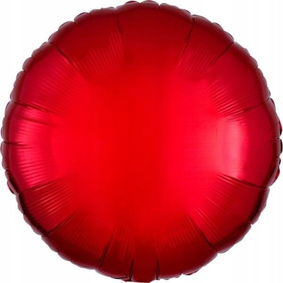 Balonë folje metalike, rrumbullak 18", e kuqe