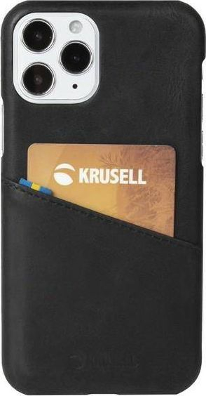 Mbrojtëse telefoni Krusell Sunne Card për iPhone 12 12 Pro 6.1", me xhep për kartela, e zezë