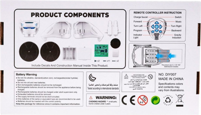 Lodër robot DIY EIT Hand Band Controller, telekomandë orë, me drita dhe zë, i bardhë