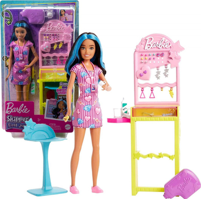 Kukull Barbie Mattel Fashionistas Skipper First Job HKD78, veshje të heqshme, shumëngjyrëshe