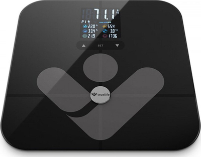 Паметна вага TrueLife FitScale W7 BT, Bluetooth, 180kg, црна