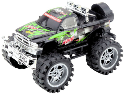 Lodër makinë off road King, 27 cm, tërheqje në rrotat e pasme, jeshile e zezë