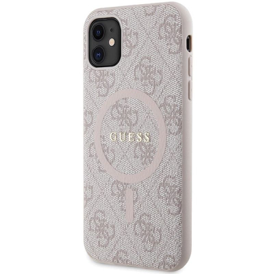 Futrollë Guess 4G Leather MagSafe GUHMN61G4GFRP për iPhone 11 / XR, rozë