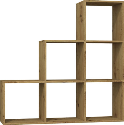 Raft librash Compartment RS-30, 6 ndarje, stil shkallë, oak artisan