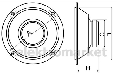 Ѕиден звучник Dibeisi Mounting 6.5", 8 Ohm, 90 dB, бел