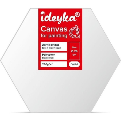 Kanavacë Ideyka, kornizë gjashtëkëndore 19 cm, polycotton, e bardhë