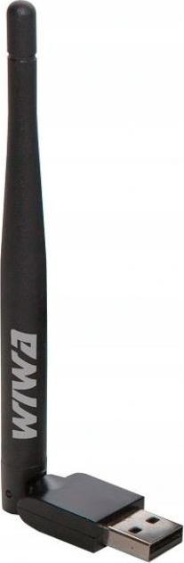Адаптер Ви-Фи Wiwa MT7601, USB, со надворешна антена, црн