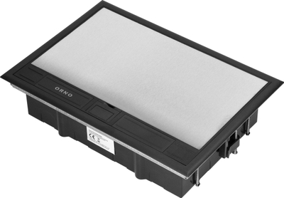 Kuti dyshemeje Orno Floor Box, për 8 ose 16 module, kapak çeliku, e zezë
