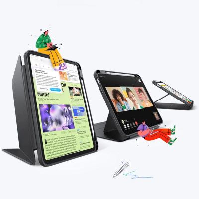 Футрола за таблет ESR Rebound Hybrid, за iPad 10.9" 2022 и 11" 2025, со држач, со држач за Apple Pencil, црна