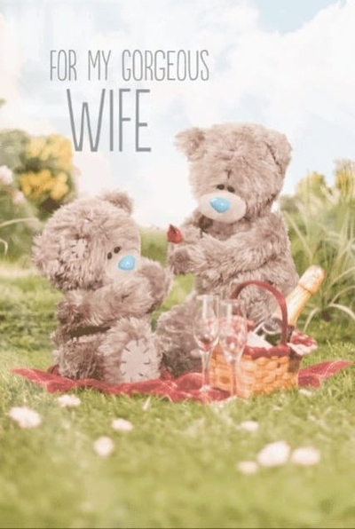 Картичка Me To You Gorgeous Wife Birthday, 3D холографска, со меченце