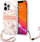 Mbulesë telefoni Guess Marble Stripe për iPhone 13 Pro Max, siliconi, me rrip dore, rozë