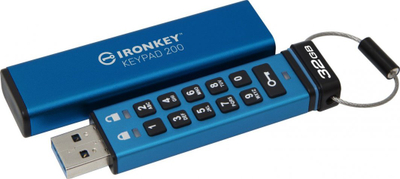 USB Pendrive Kingston IronKey Keypad 200, 32 GB, i kaltër