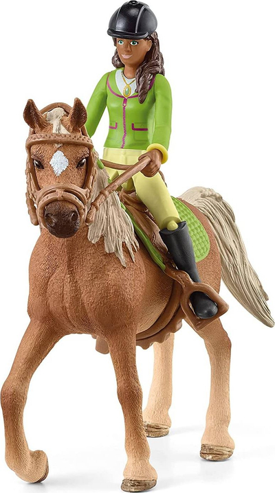 Figurinë lodër Schleich Horse Club Sarah and Mystery, set kalorëse dhe kalë, për kalamaj 5+