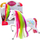 Lodër kalë Leantoys Fairytale Horse with Rainbow Mane, figurë përrallore, e bardhë shumëngjyrëshe