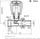 Valvulë furnizuese e radiatorit Perfexim (20-030-0000-000), 1/2", e bardhë