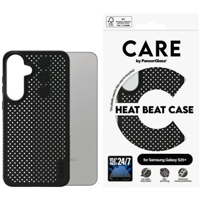 Mbulesë telefoni PanzerGlass Heat Beat Case për Samsung Galaxy S25 Plus, kundra goditjeve, me vrima, e zezë