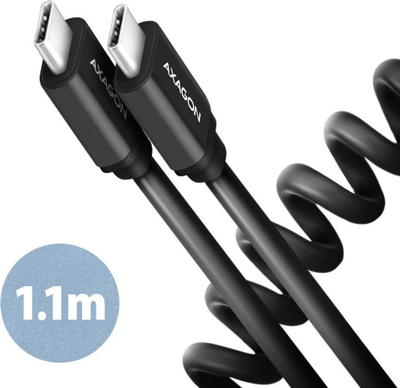 Kabllo USB-C në USB-C Axagon BUCM-CM20TB, 1.1 m, 60W, e zezë