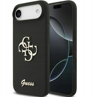 Mbulesë telefoni Guess Silicone Big 4G Script GUHCP17MSC4GSMK, për iPhone 17 Air Pro, MagSafe, e zezë