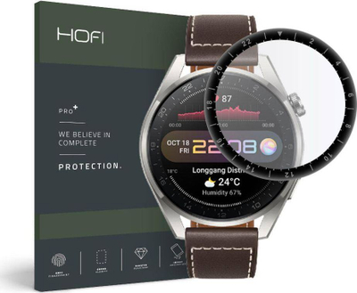 Xham mbrojtës HOFI Hybrid Glass për Huawei Watch 3 Pro 48mm, 0.3mm, i zi