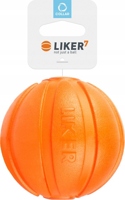 Lodër top gome për qen LIKER Size 7, që rri mbi ujë, portokalli