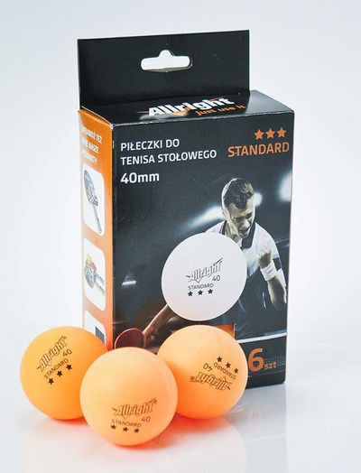 Topa pingpongu Allright Standard 40, 40mm, set me 6 copë, portokalli