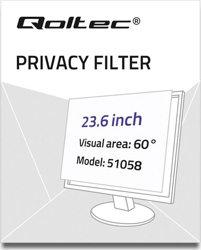Filtër privatësie për monitor Qoltec RODO 51058, 23.6\", 16:9, i zi