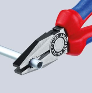 Pinca universale Knipex 03 02 200, 200mm, doreza plastike, të kuqe