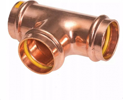 T елемент од бакар за гас, ø18mm, троен, сет 10 парчиња