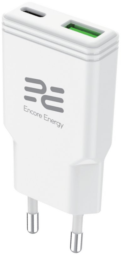 Karikues muri Encore Energy MD-2083ZA, 20W, GaN USB A USB C PD QC, i bardhë