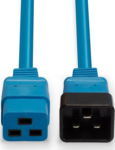 Kabllo rryme Lindy IEC C19 në C20, 3m, 16A 250V, blu