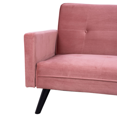 Divan këndor krevate Velvet HM3151.02, 211x158 cm, me tabure, rozë dusty
