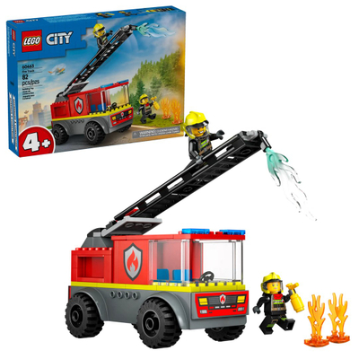 Lodër LEGO City Fire Truck 60463, kamion zjarrfikës me shkallë, shumëngjyrëshe