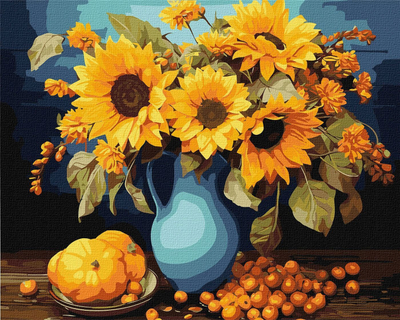 Set pikturimi Ideyka Sunflower Harmony, Paint by Numbers, kanavacë 40x50 cm, shumëngjyrësh