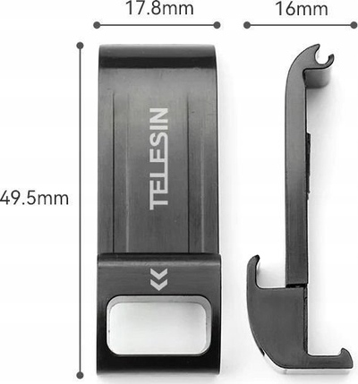Kapak karikimi Telesin GP-CLC-G11, për GoPro Hero 11 10 9, hapje USB-C, i zi