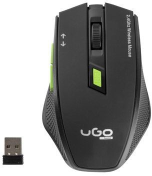 Maus uGo UMY-1077, wireless, USB, i zi dhe i gjelbërt