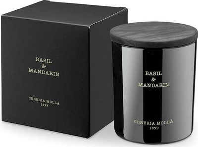 Qiri me erë Cereria Mollá Basil &amp; Mandarin, 230g, dyll soje, ene e zezë