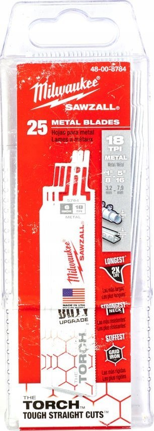 Set tehe sharrë Milwaukee The Torch SAWZALL, 6", 18 TPI, 25 copë