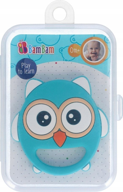 Lodër për dhëmbë Bam-Bam Owl, për bebe 0m+, plastike, shumëngjyrëshe