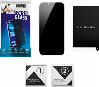 Xham privatësie Grizz SecretGlass për ZTE Nubia Z60S Pro, mbrojtës ekrani, i zi