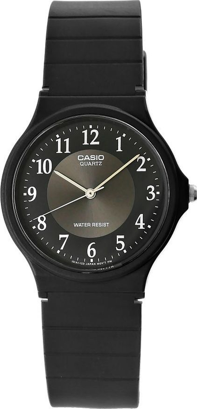Orë burrash Casio MQ-24-1B3LLEG, kuarc, që s’e gjen gjë nga uji, e zezë
